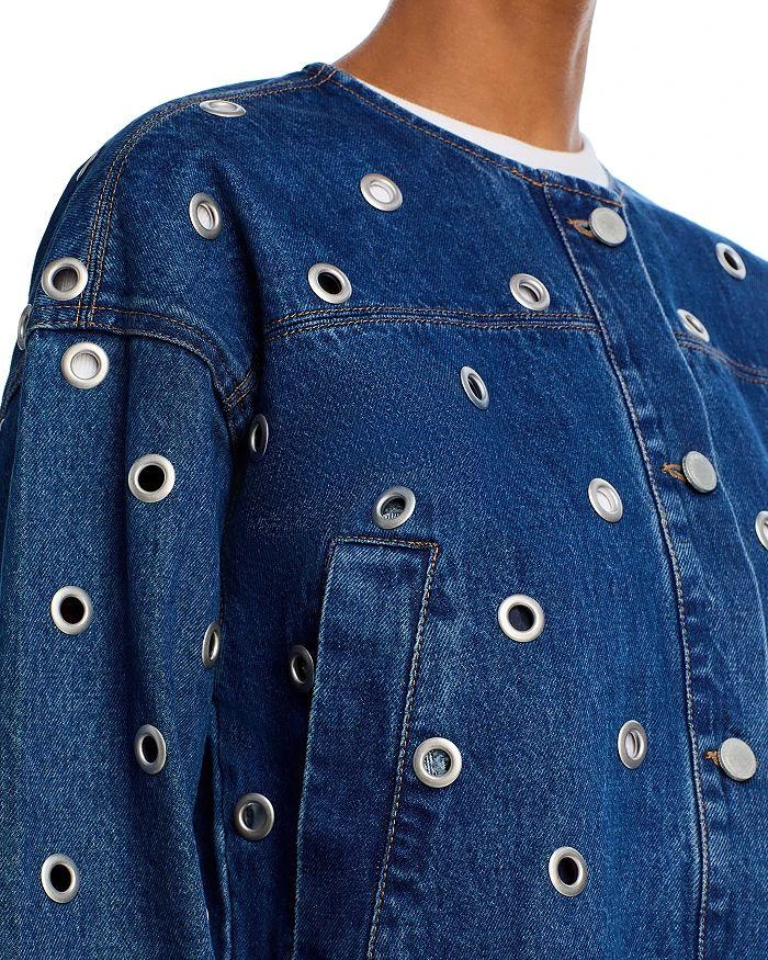 Blank NYC Denim Eyelet Collarless Jacket 6