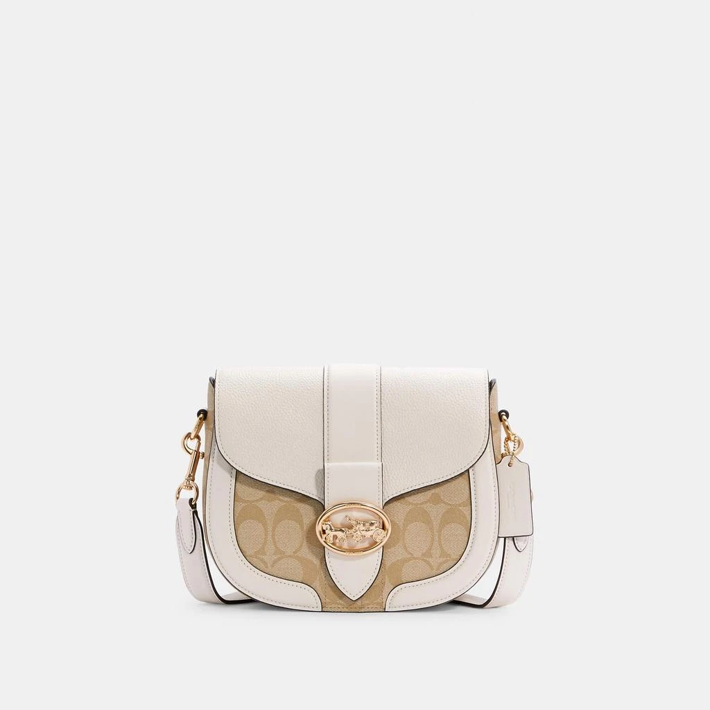 Coach Coach Outlet Georgie Saddle Bag In Signature Canvas 4