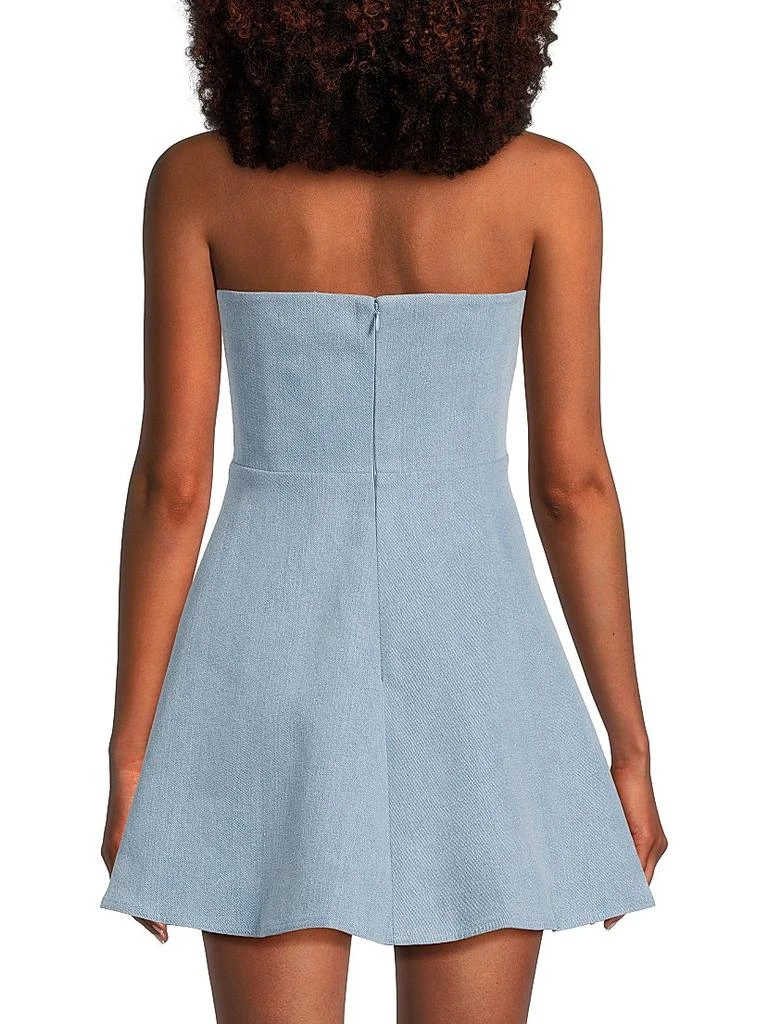 SAU LEE Tai Denim Strapless Minidress 5