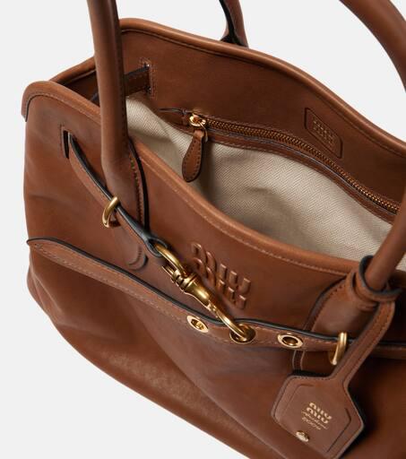 Miu Miu Aventure Medium leather tote bag - Tote Bags