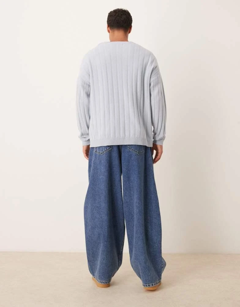 ASOS ASOS DESIGN oversized baggy jeans in mid wash blue 2