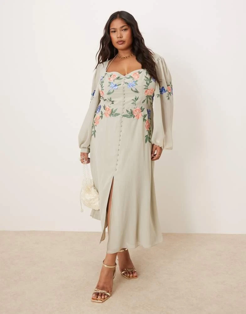 Hope Ivy Plus Hope Ivy Plus embroidered square neck open back