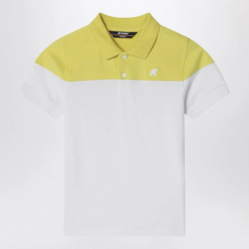 K-Way White/green acacia cotton polo