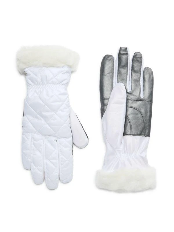 UGG Quilted Shearling Trim Gloves 1