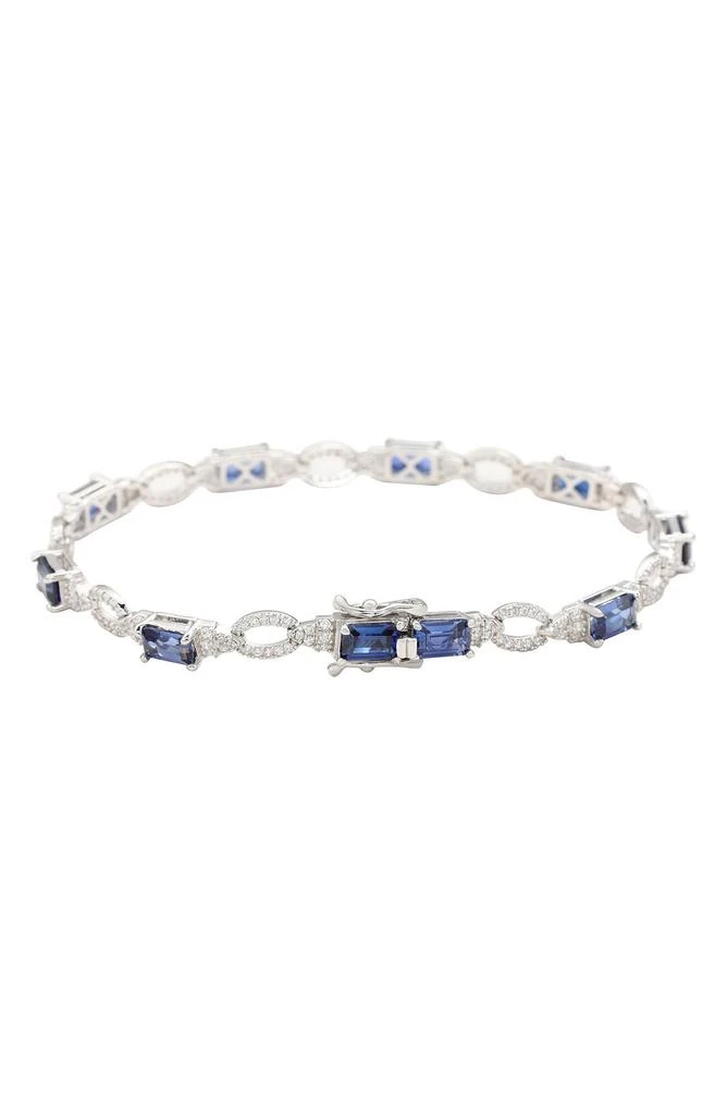 Suzy Levian Emerald Cut Sapphire Tennis Bracelet 2
