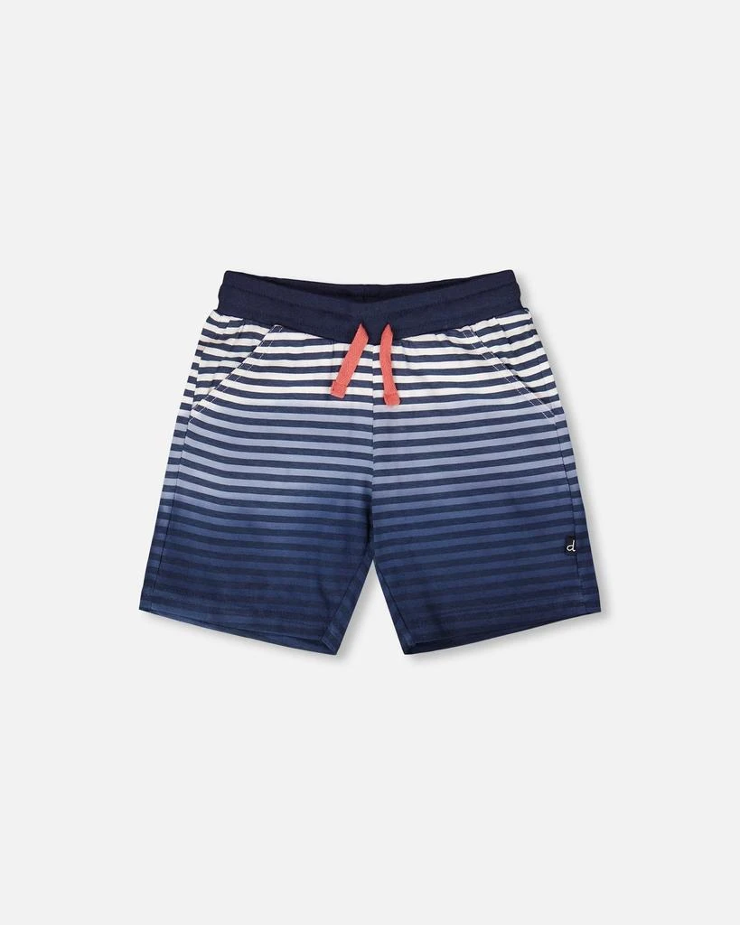 Deux par Deux Organic Cotton Shorts Blue Gradient Stripes