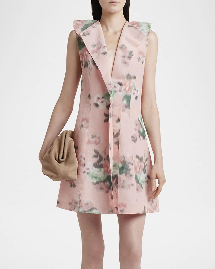 PHILOSOPHY di LORENZO SERAFINI Blur Floral-Print Ruffle Sleeveless Mini Dress 4