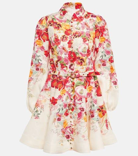 Zimmermann Wonderland floral linen minidress 1