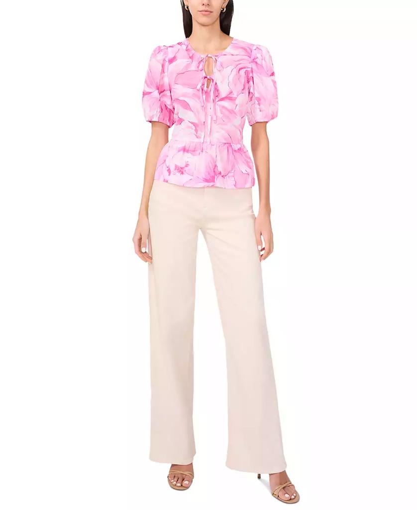 Parker Women's The Alina Cotton Tie-Front Peplum Top
