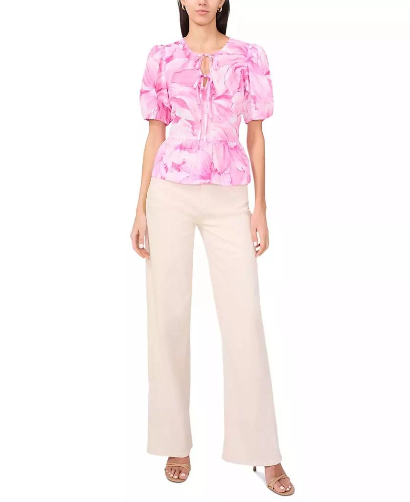 Parker Women's The Alina Cotton Tie-Front Peplum Top 2