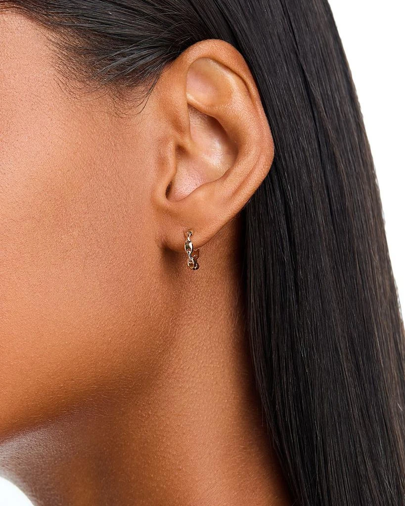 Zoe Chicco 14K Yellow Gold Heavy Metal Mariner Link Small Huggie Hoop Earrings 2