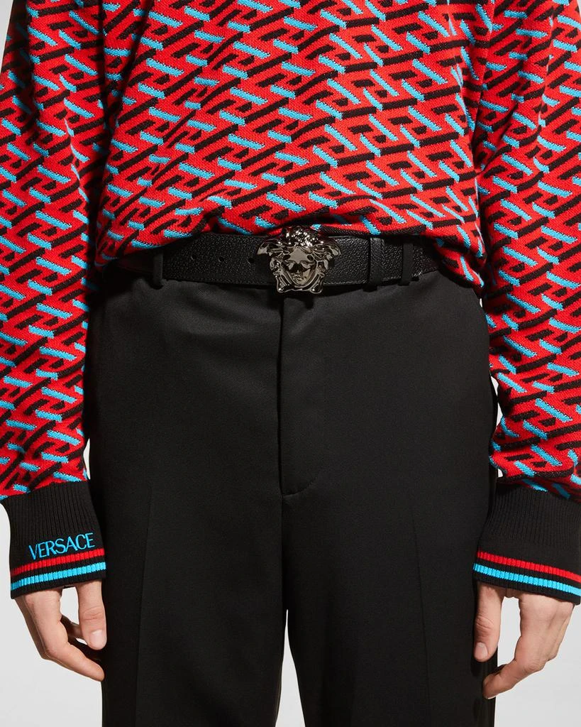 Versace Men's Leather Medusa-Buckle Belt 2