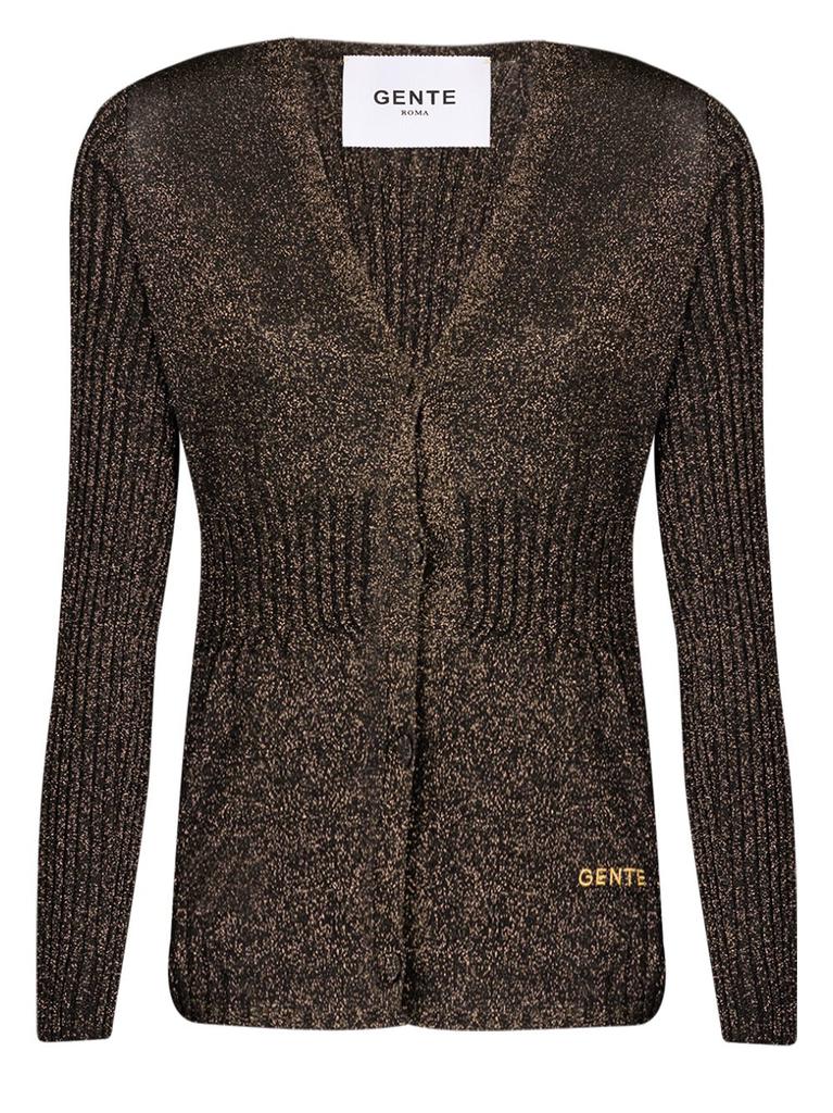 NA Black lurex thread cardigan   ribbed long sleeve