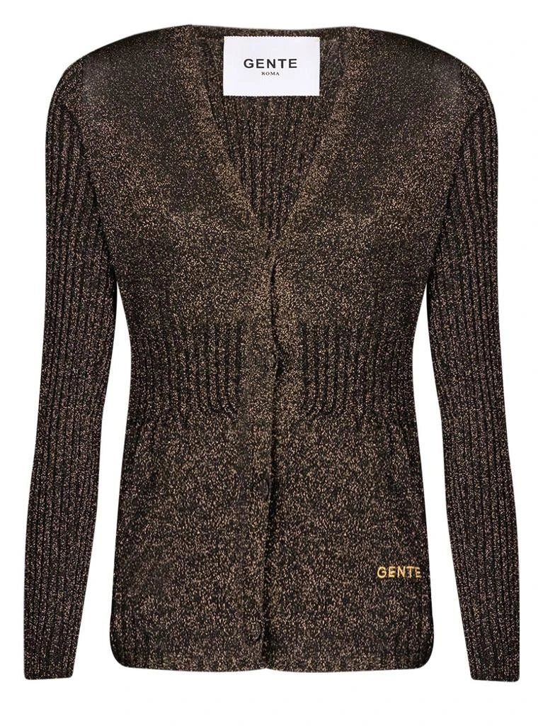 NA Black lurex thread cardigan   ribbed long sleeve 1