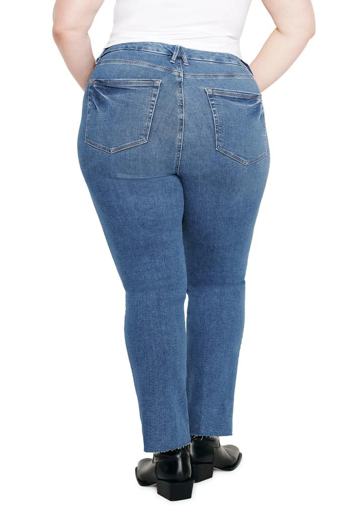 Good American Good Legs Step Hem Ankle Straight Leg Jeans 4