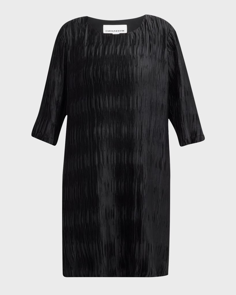 Caroline Rose Plus Plus Size Pleated 3/4-Sleeve Knee-Length Dress