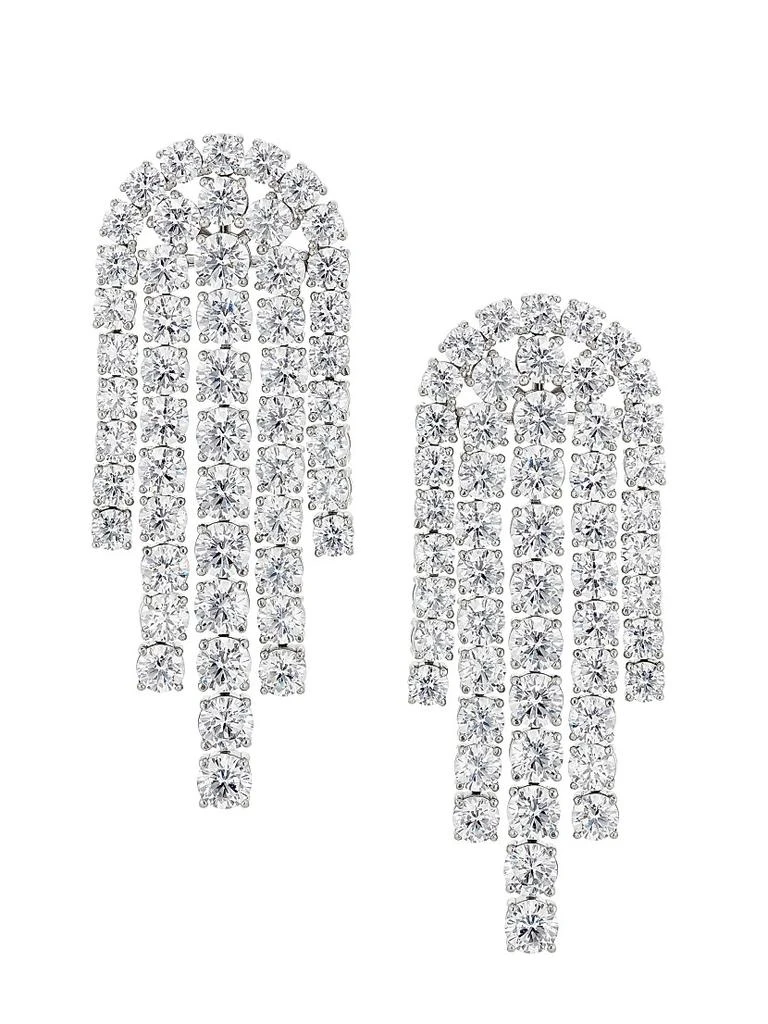 Adriana Orsini Bubbly Rhodium-Plated & Cubic Zirconia Tennis Chandelier Earrings 1