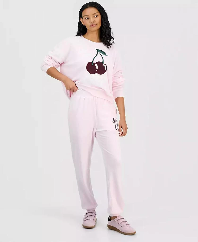 Grayson Threads, The Label Juniors' Very Cherry Velour Jogger Pants 1