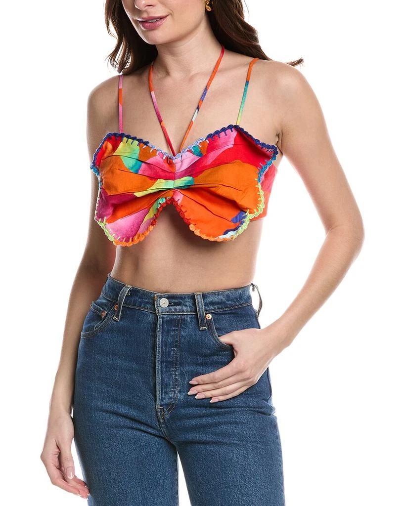 Farm Rio FARM RIO Bandeau Linen-Blend Top 1