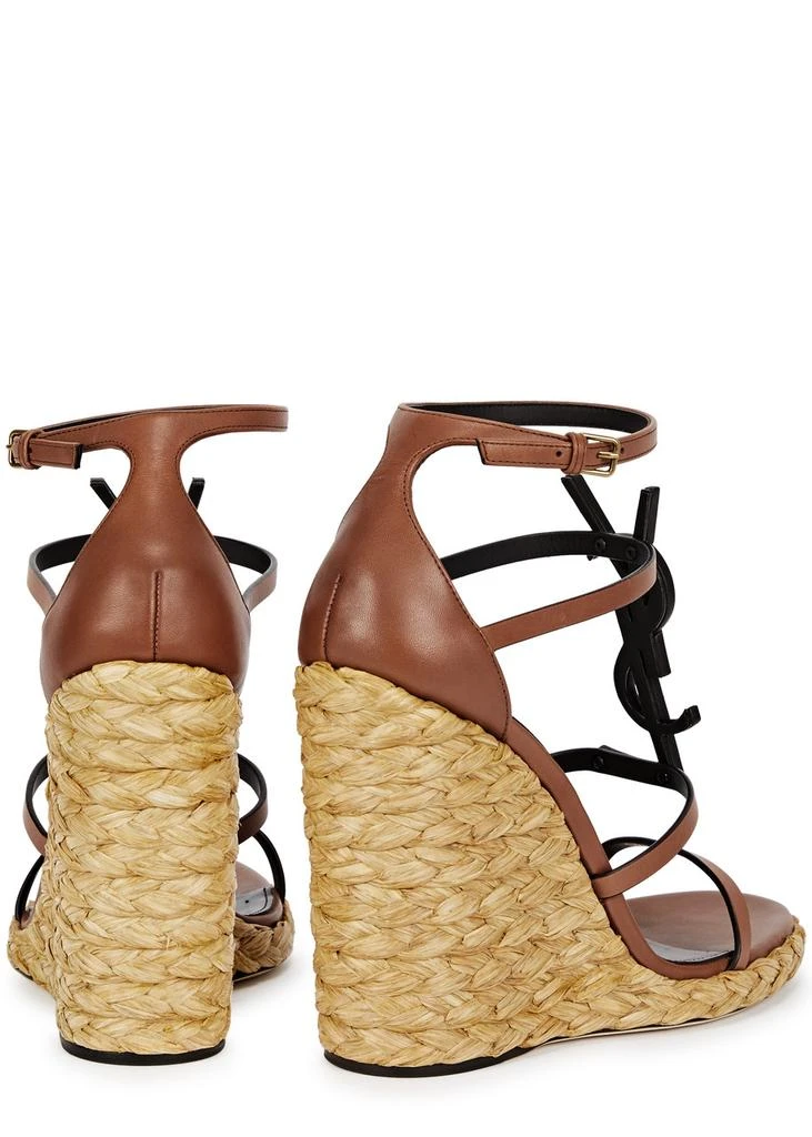 Yves Saint Laurent Cassandra 100 leather wedge espadrilles 3