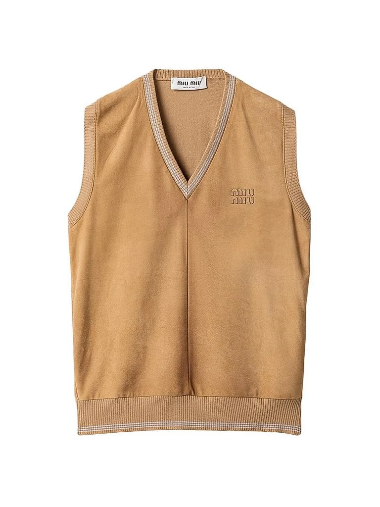 Miu Miu Wool and Suede Vest