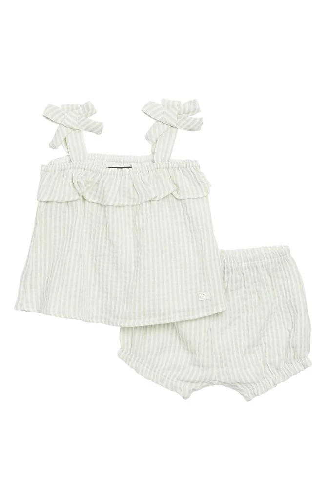 7 For All Mankind Cotton Seersucker Tank & Shorts Set 1
