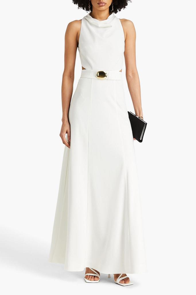 NICHOLAS Ellianna belted cutout crepe gown