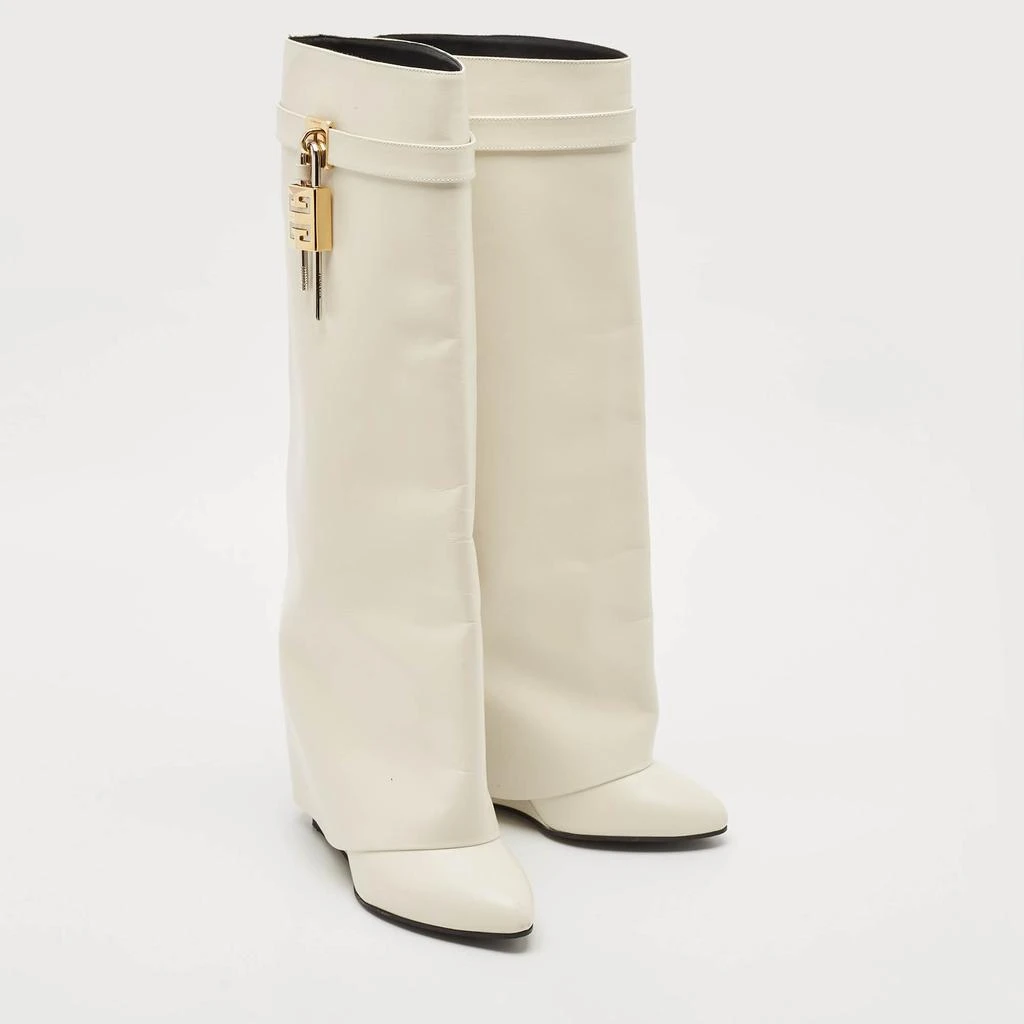 Givenchy Givenchy White Leather Shark Lock Knee Length Boots Size 39 4
