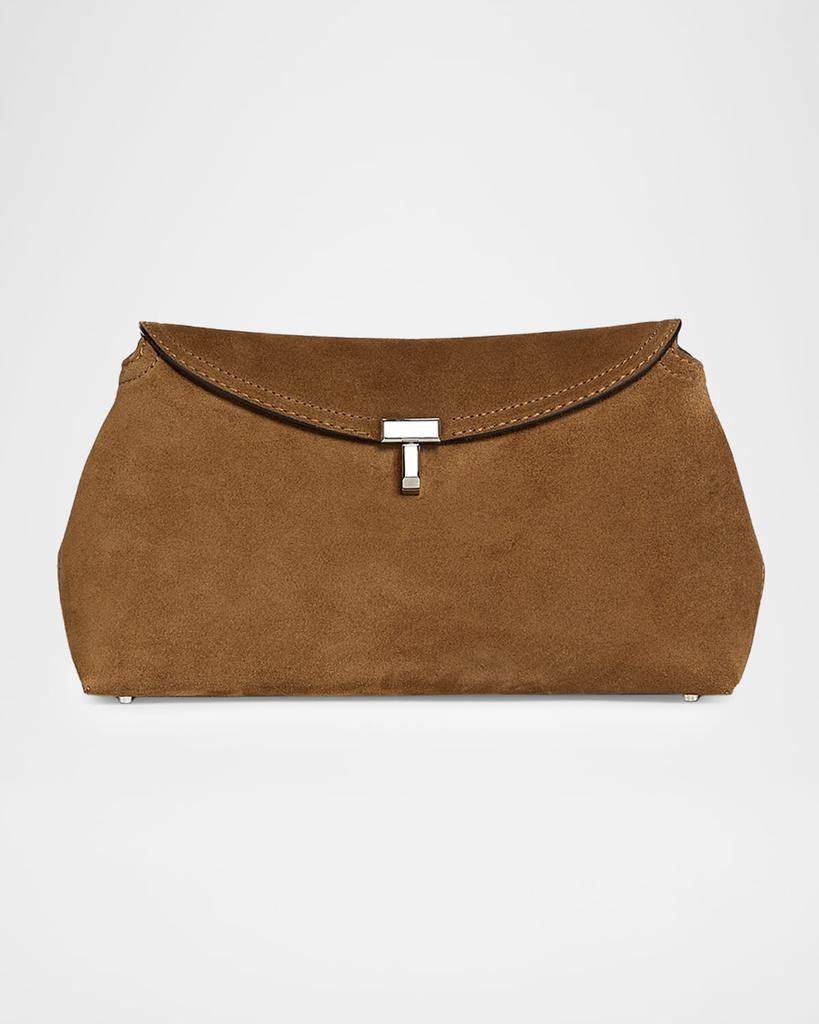 Totême T Lock Suede Clutch Bag