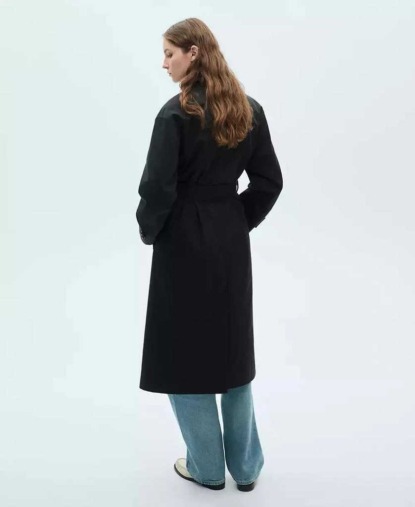Mango Women's Long Oversized Double-Breasted Trench Coat 3