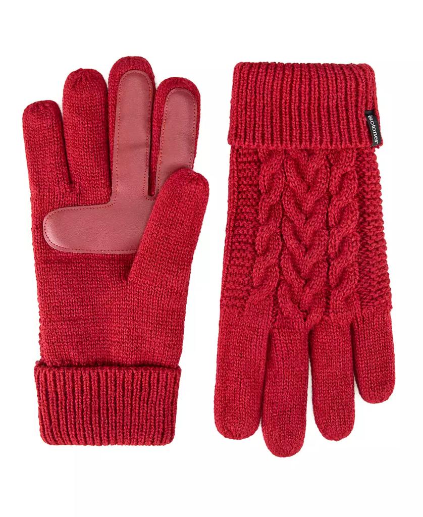 Isotoner Women's Water Repellent Cable Knit Gloves