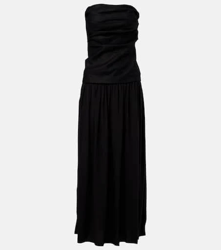 Faithfull Hedy strapless linen maxi dress 1