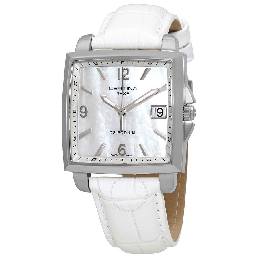 Certina DS Podium Quartz White Mother of Pearl Dial Ladies Watch C0013101611700