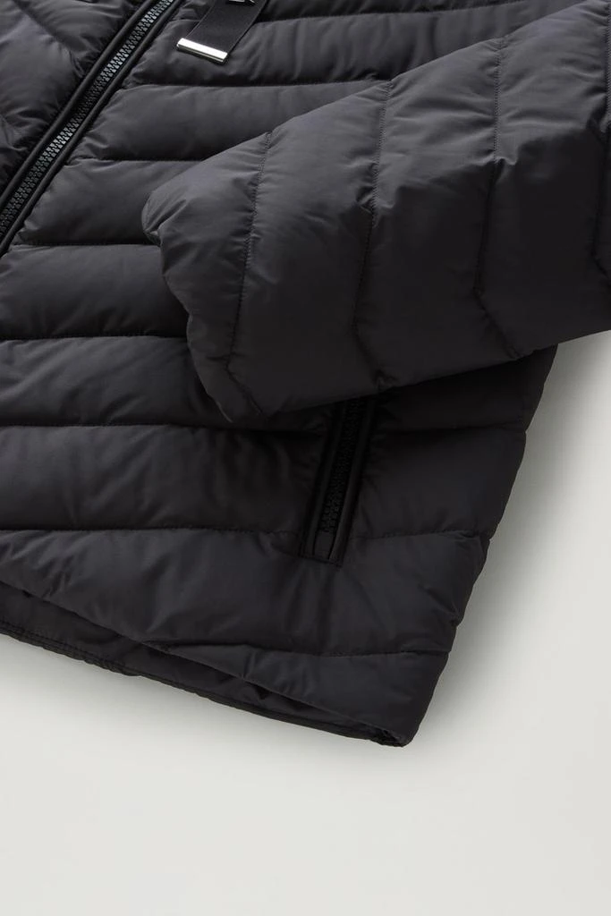 Woolrich Microfibre Jacket with Chevron Quilting and Hood - Women - Black 4