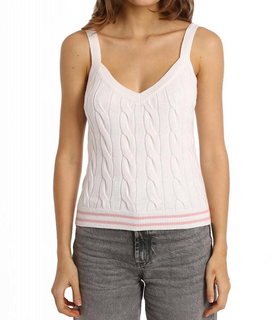 Minnie Rose Minnie Rose - Cotton Cashmere Cable Tipping Bralette