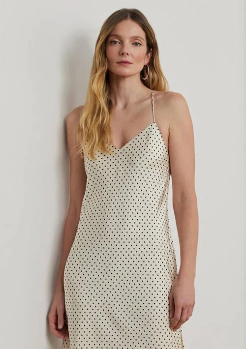 Ralph Lauren Ralph Lauren Polka Dot Satin Charmeuse Slip Dress 4