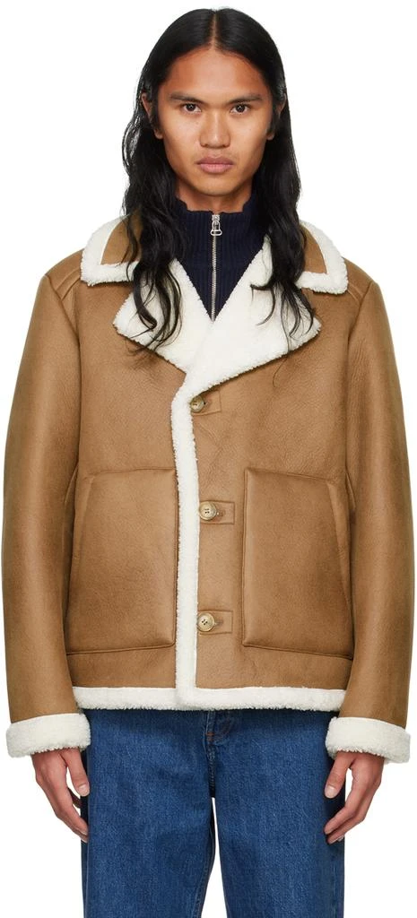 A.P.C. Tan Finn Faux-Shearling Jacket 1