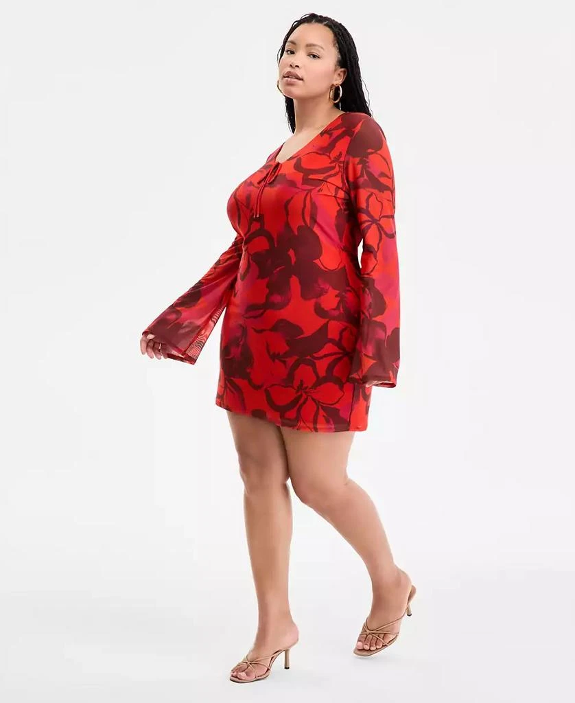 Bar III Plus Size Printed Mesh Mini Dress 3