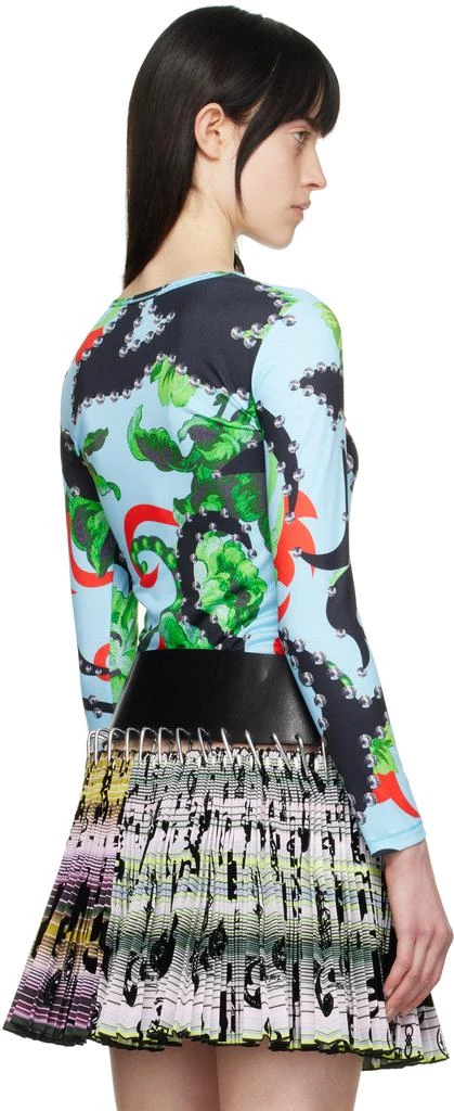 CHOPOVA LOWENA Blue Spangle Tangle Fitted Jersey T-shirt 3