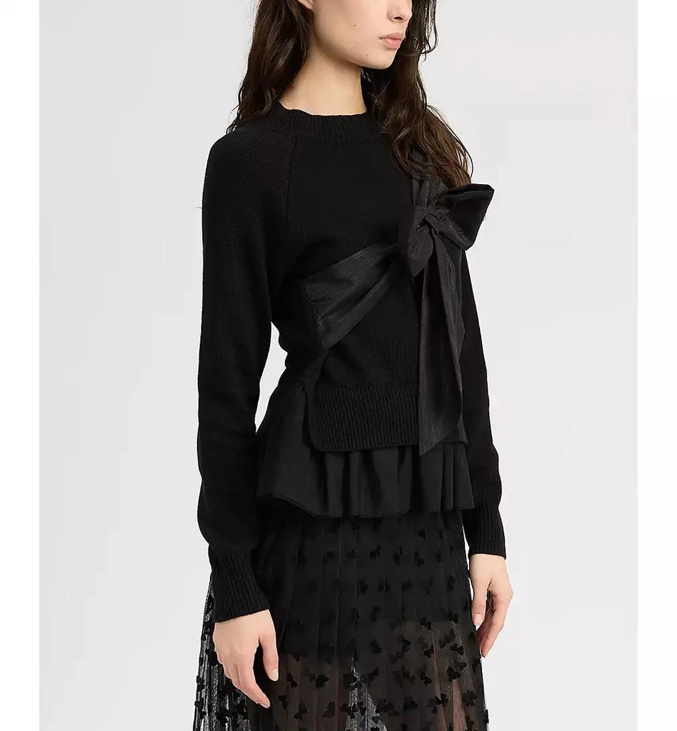 En Saison Women's Casey Bow-Tie Ruffle-Hem Sweater 3