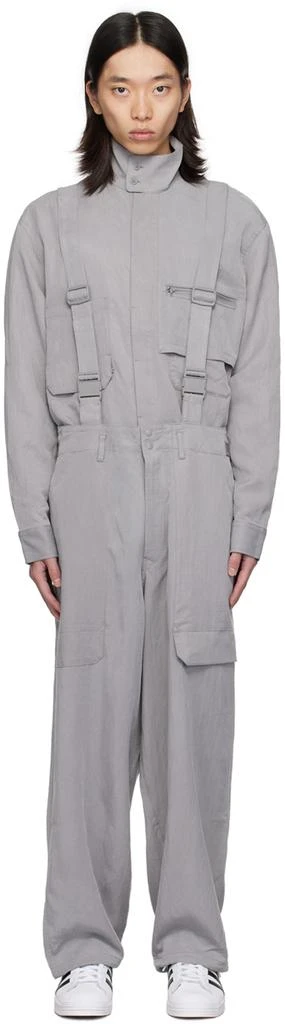 Y-3 Gray Suspender Cargo Pants 1