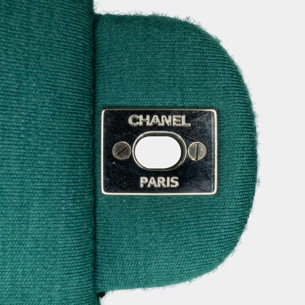 Chanel Chanel Green Cotton Medium Classic Jersey Double Flap Bag 5