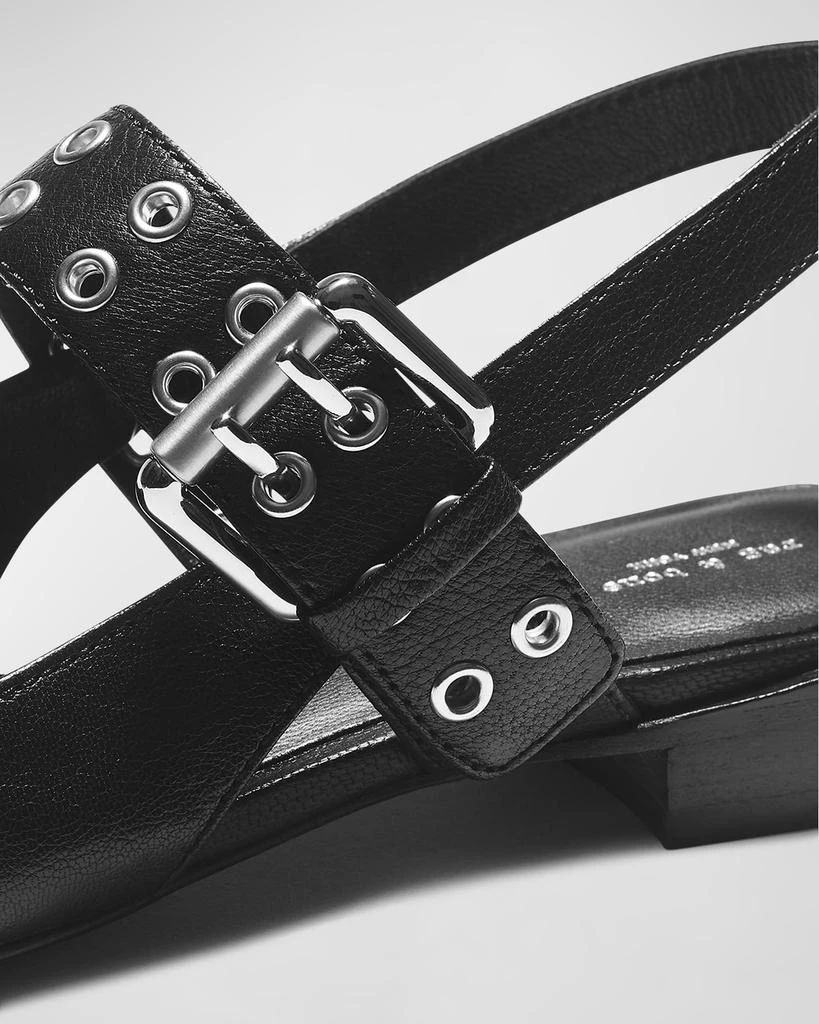 Rag & Bone Astra Leather Buckle Slingback Ballerina Flats 4