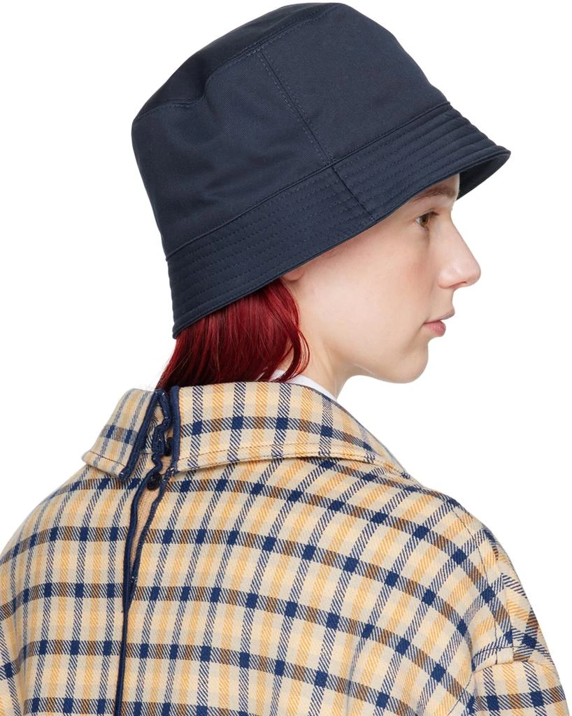 Marni Navy Bio Gabardine Embroidered Logo Bucket Hat 3