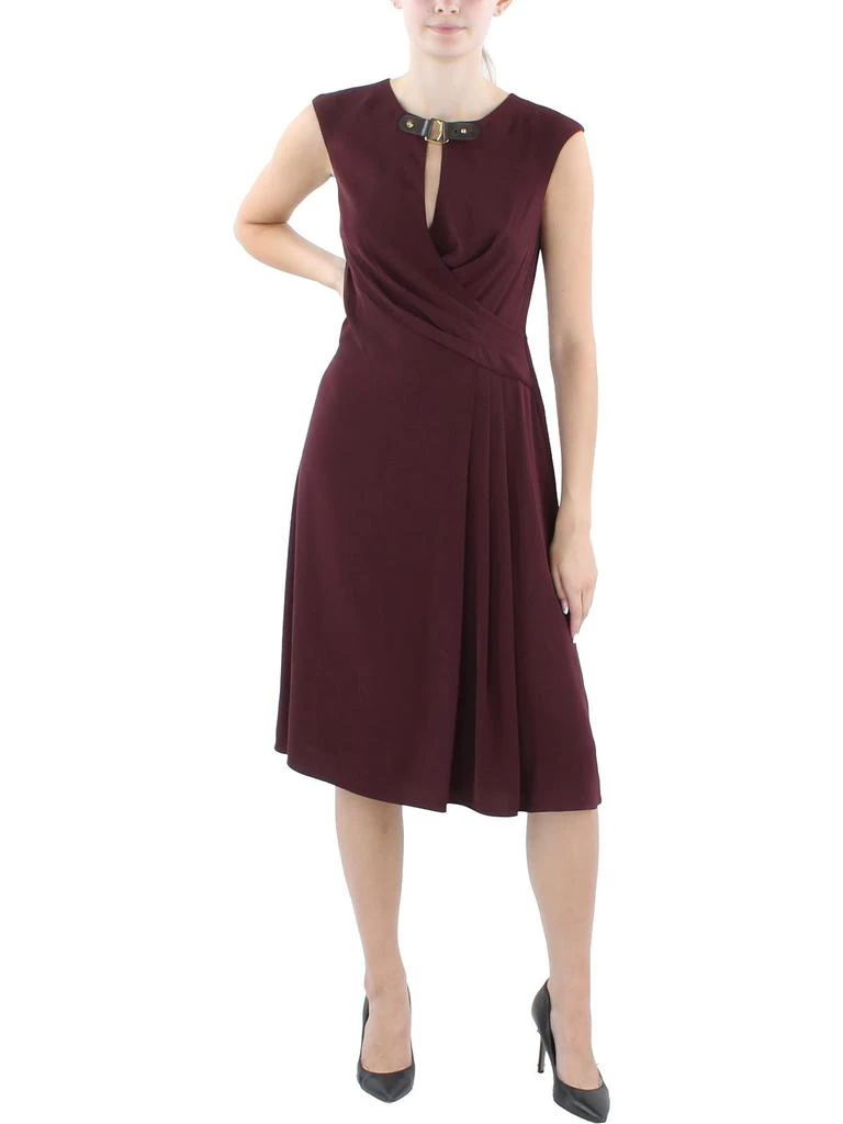 Ralph Lauren Womens Buckle Trim Knee-Length Sheath Dress 1