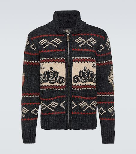 RRL Cotton and wool zip-up cardigan