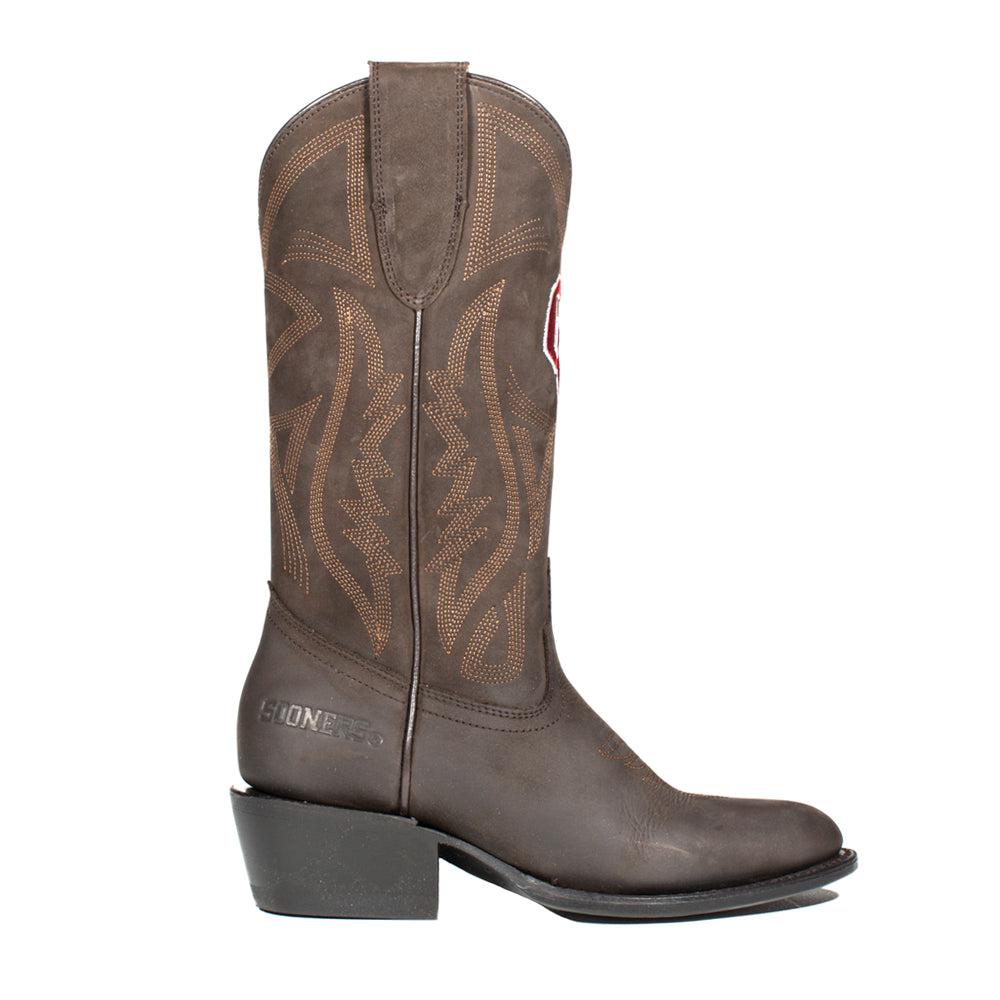 Gameday Boots University of Oklahoma Embroidered Round Toe Pull On Cowboy Boots