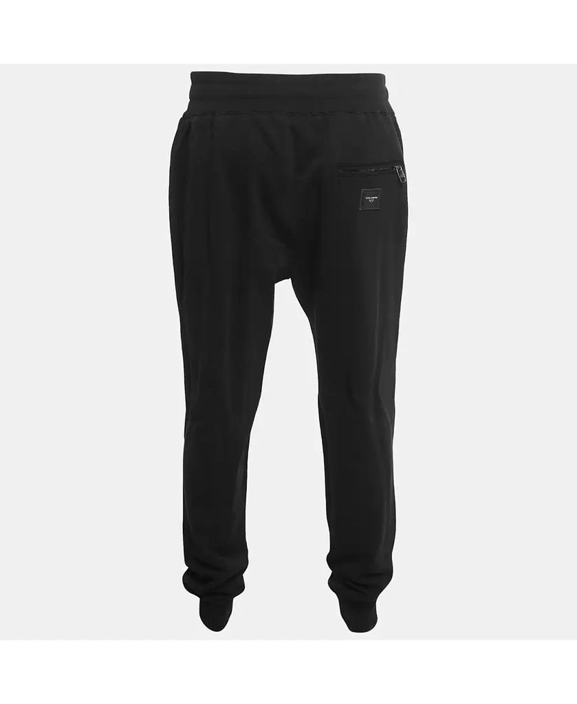 Pre-Owned Dolce & Gabbana Men's Black Logo Plaque Cotton Sweatpants 2