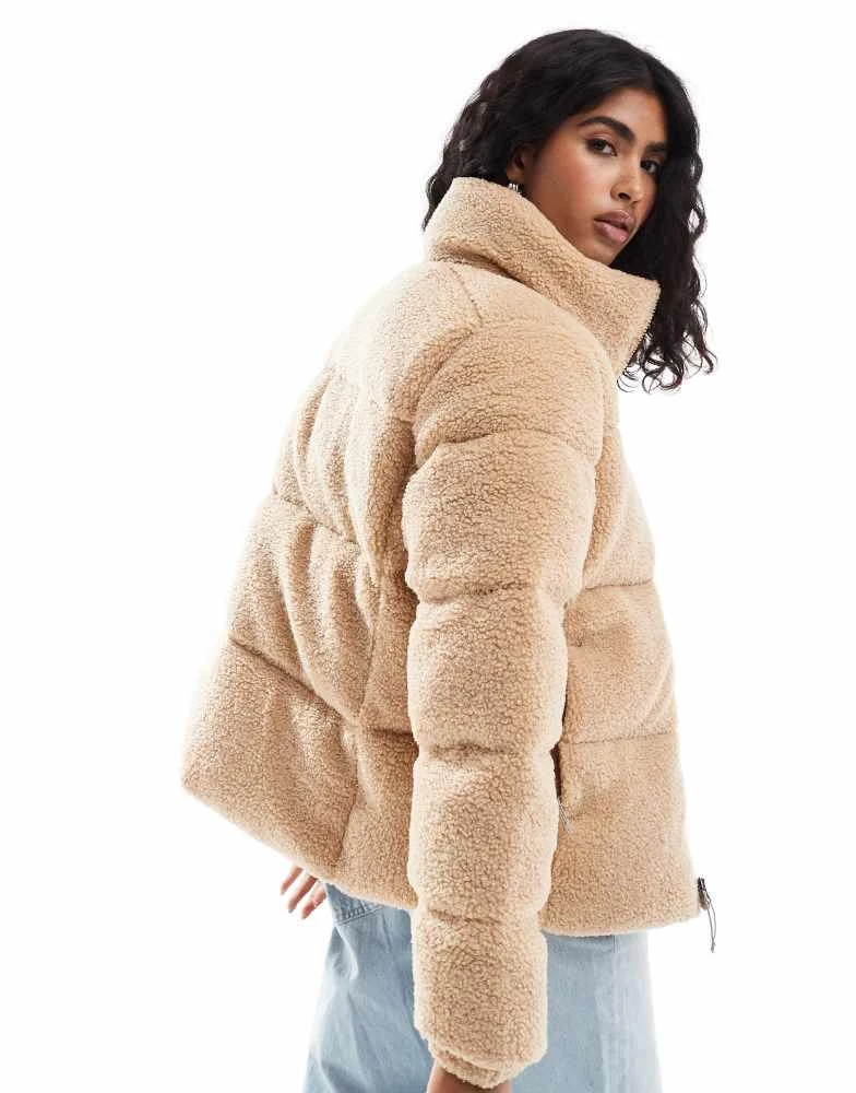 Columbia Columbia Puffect puffer sherpa jacket in canoe brown 3