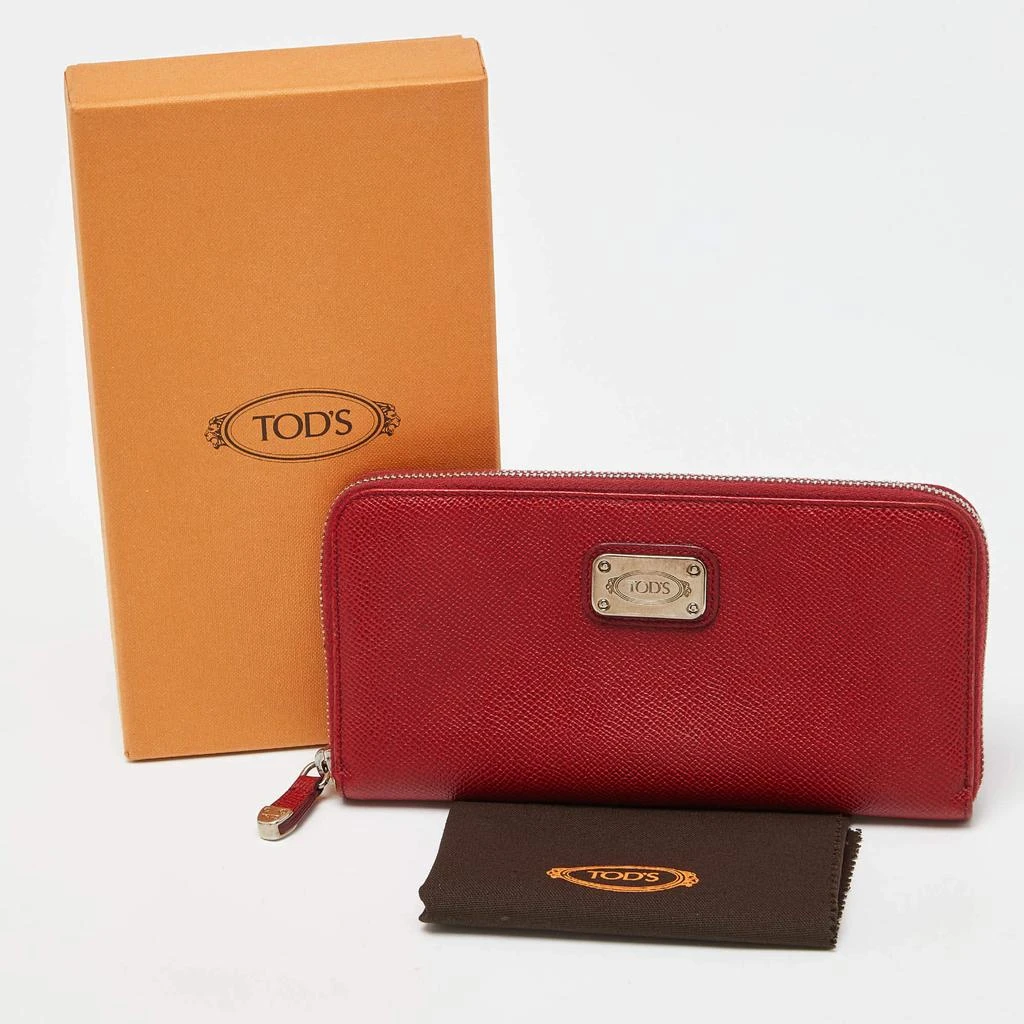 Tod's Tod's Red Leather Zip Around Wallet 6